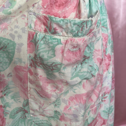 1980s Pink floral dress, unbranded, size 14