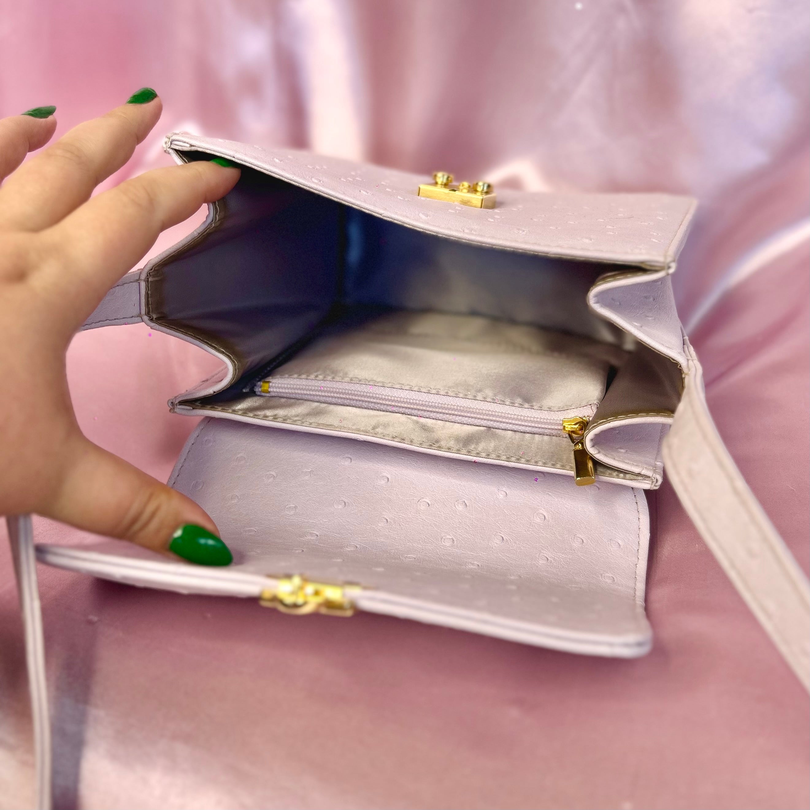 1990s Lilac faux leather bag, by St Michael