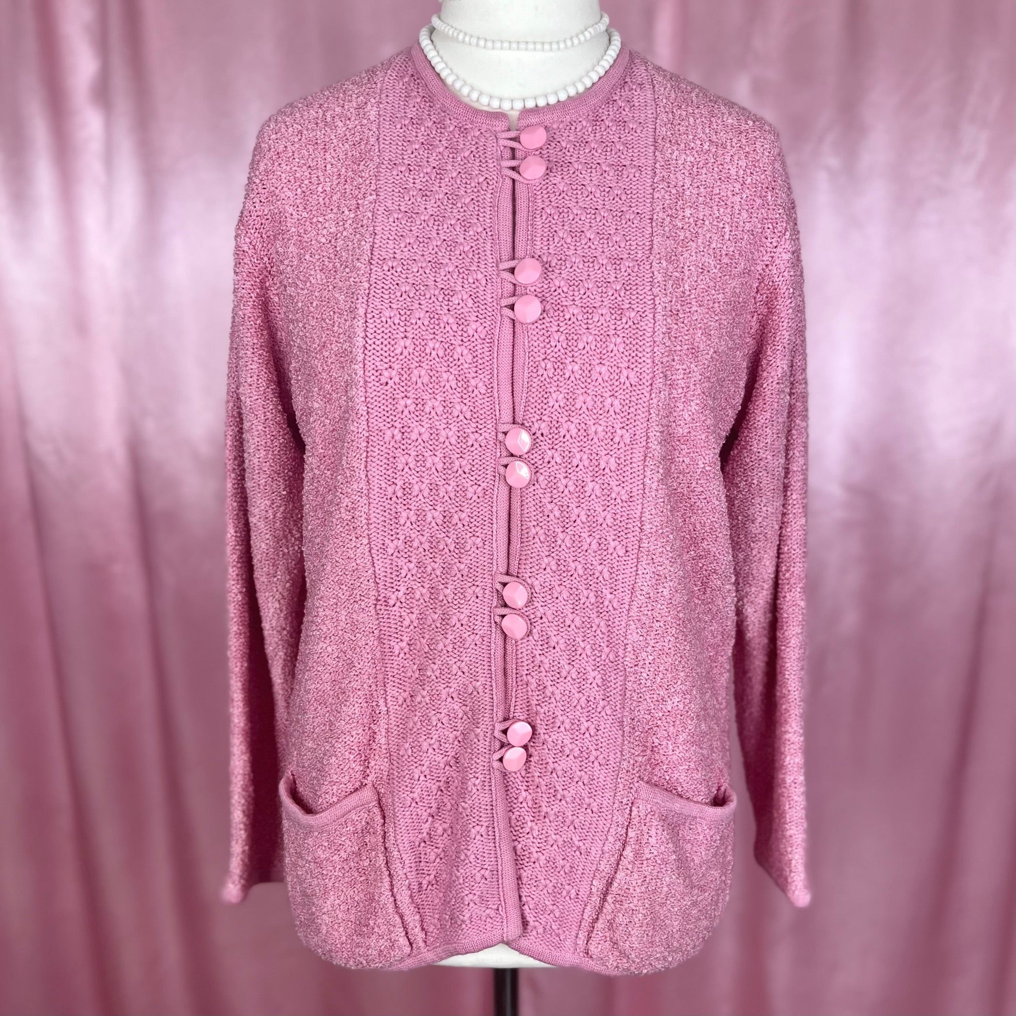 Ladies pink cardigan size 14 best sale