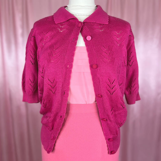1980s Pink cardigan, by St Michael, size 6/8