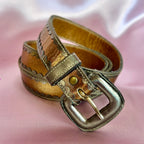 1980s Bronze leather skinny belt, size 4-8