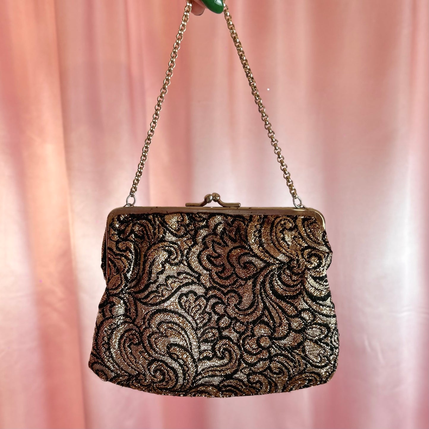 1960s Black & Gold Lurex bag