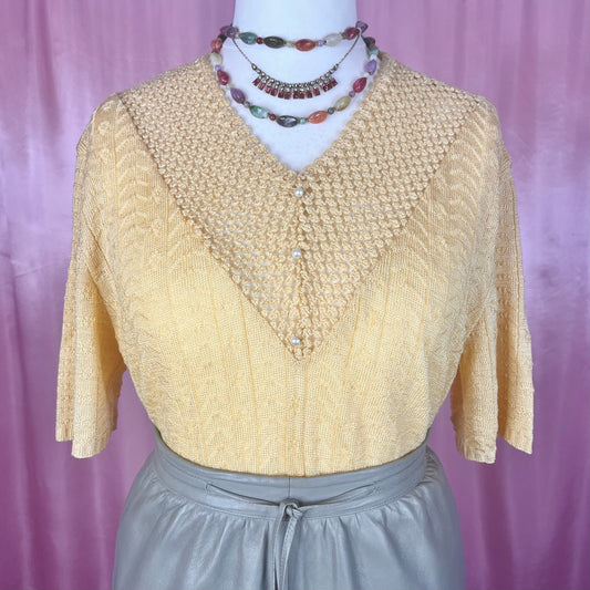 1980s Yellow jumper, by Littlewoods, size 14