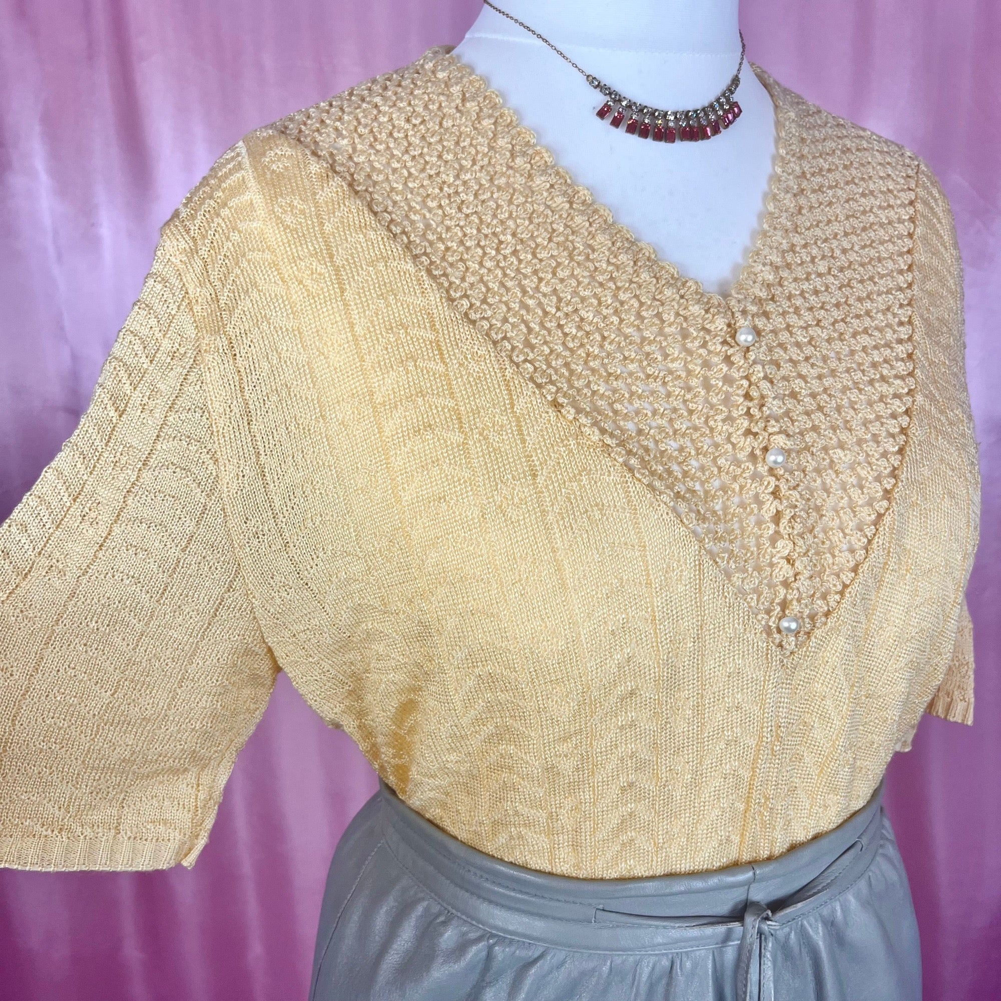 1980s Yellow jumper, by Littlewoods, size 14
