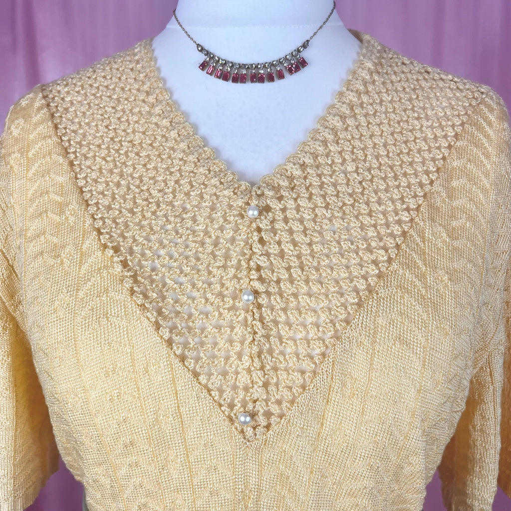 1980s Yellow jumper, by Littlewoods, size 14