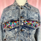 Reworked 1980s denim jacket, by Lotto, size 12/14