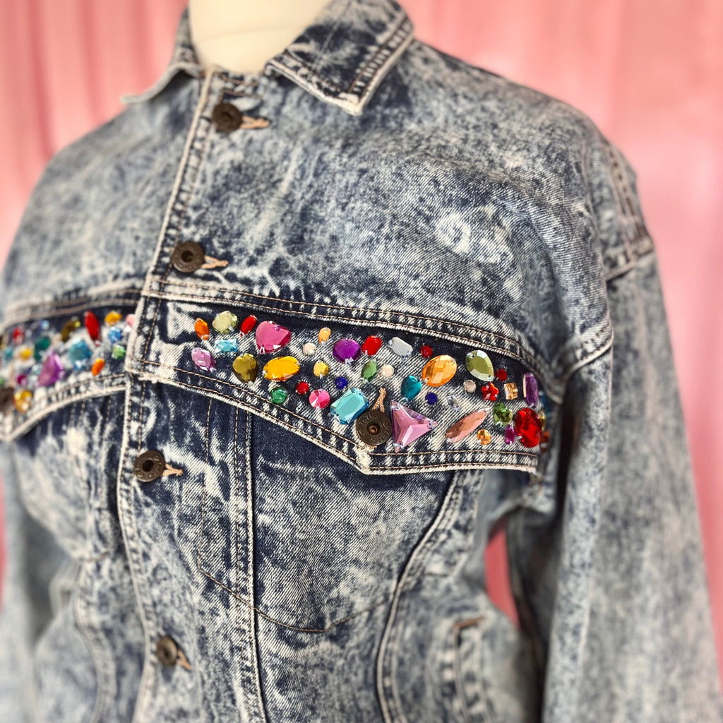 Reworked 1980s denim jacket, by Lotto, size 12/14