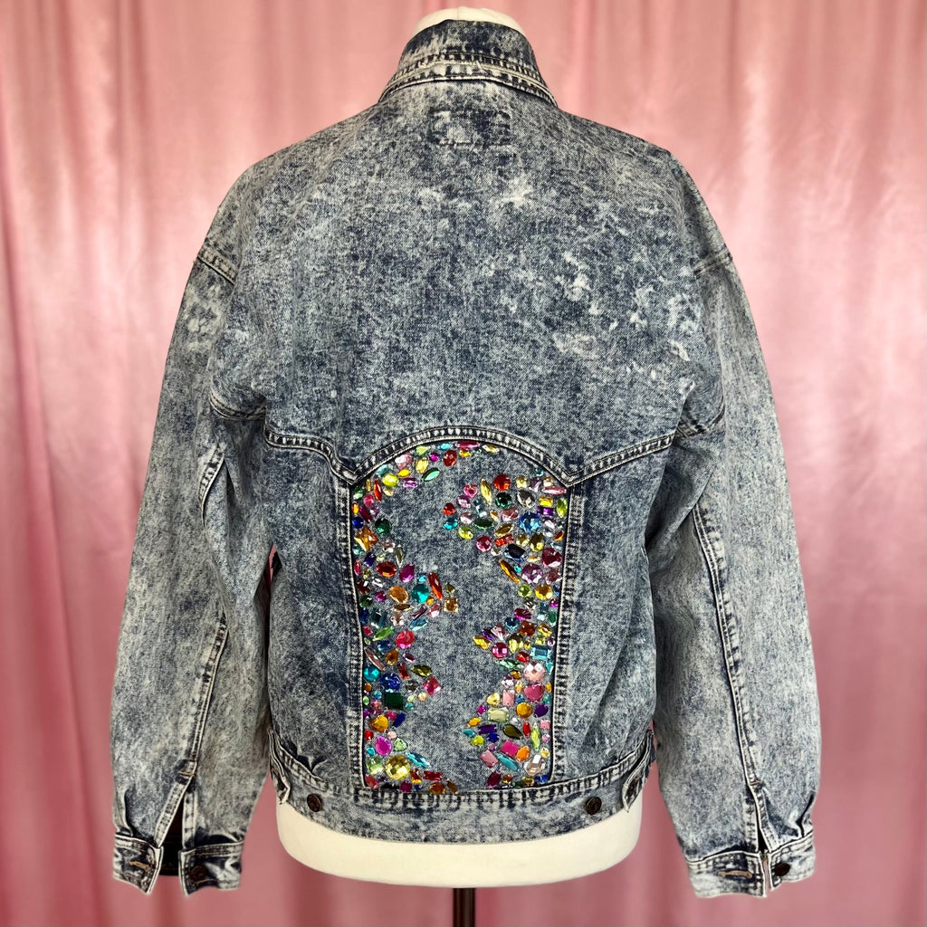 Reworked 1980s denim jacket, by Lotto, size 12/14