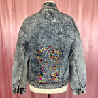 Reworked 1980s denim jacket, by Lotto, size 12/14