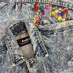 Reworked 1980s denim jacket, by Lotto, size 12/14