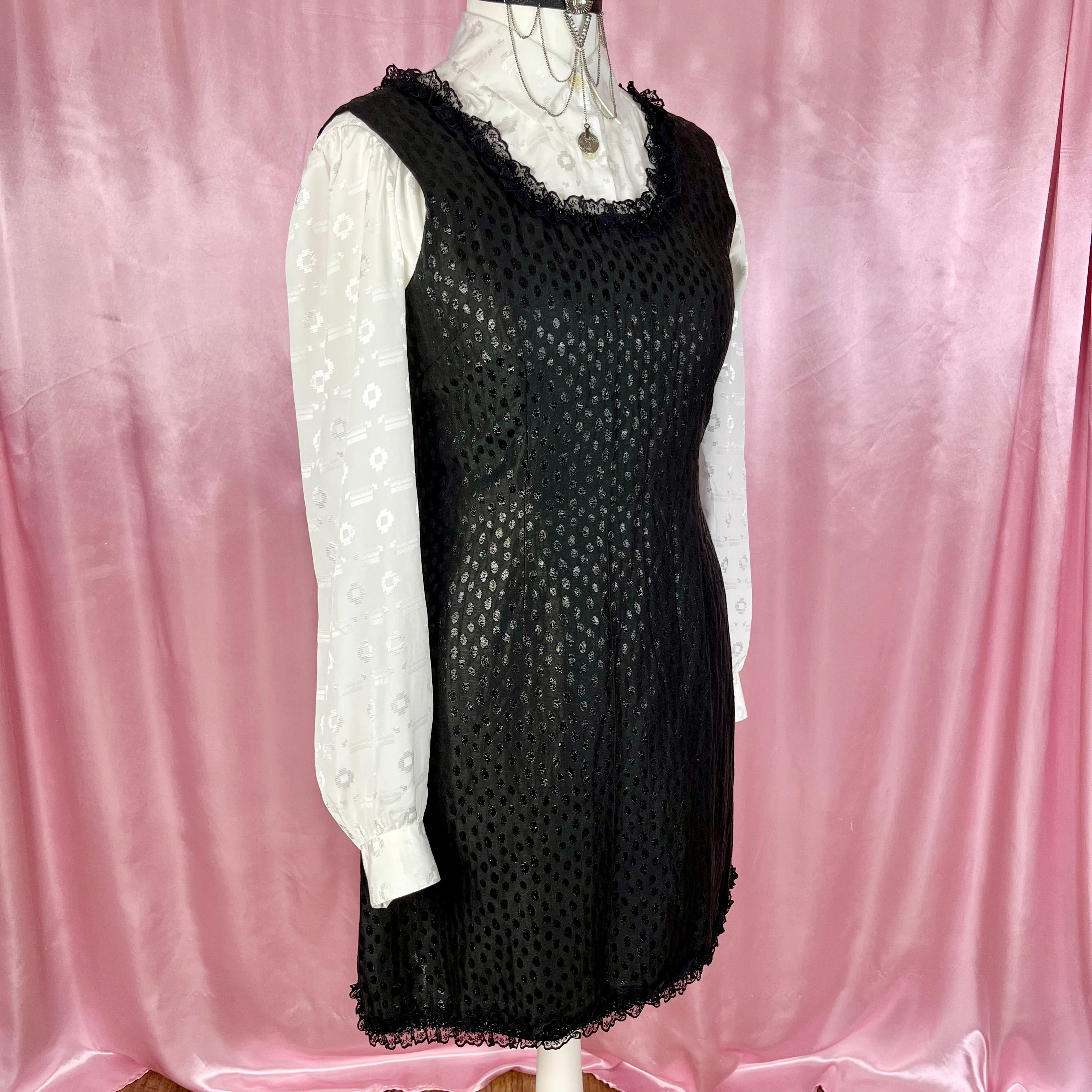 1990s Polka dot mini dress, unbranded, Size 10/12