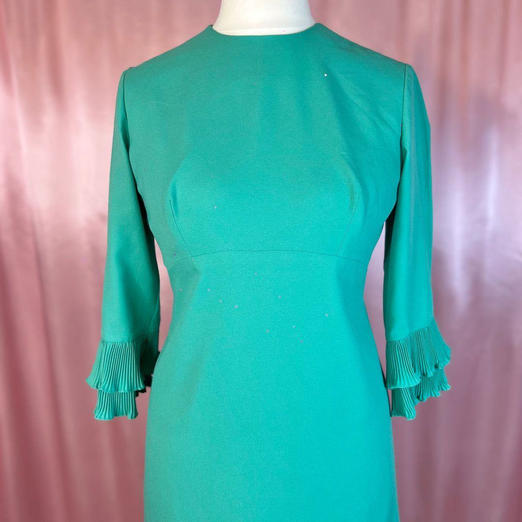 1960s Teal dress, by Petite Francaise, size 12