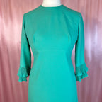 1960s Teal dress, by Petite Francaise, size 12