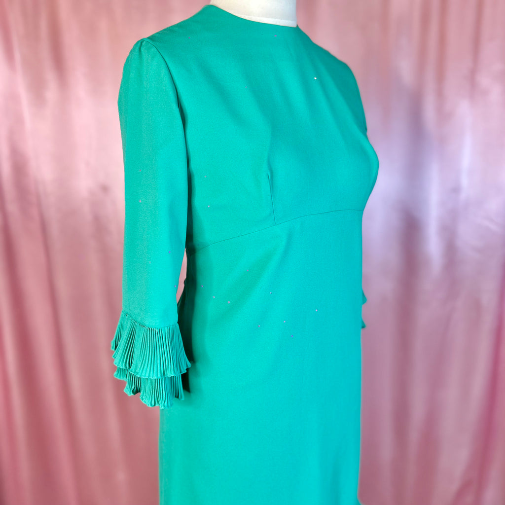 1960s Teal dress, by Petite Francaise, size 12