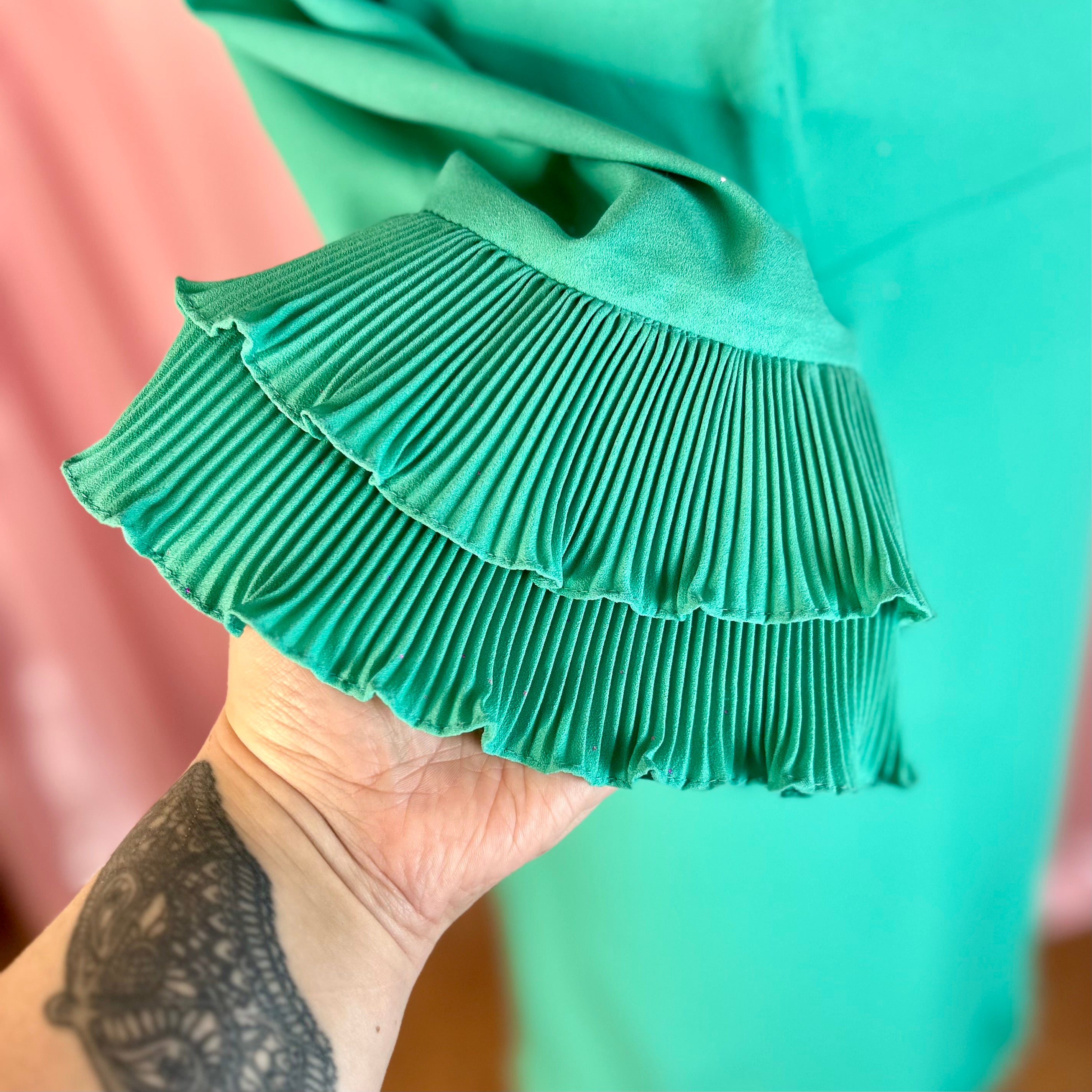 1960s Teal dress, by Petite Francaise, size 12