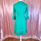 1960s Teal dress, by Petite Francaise, size 12