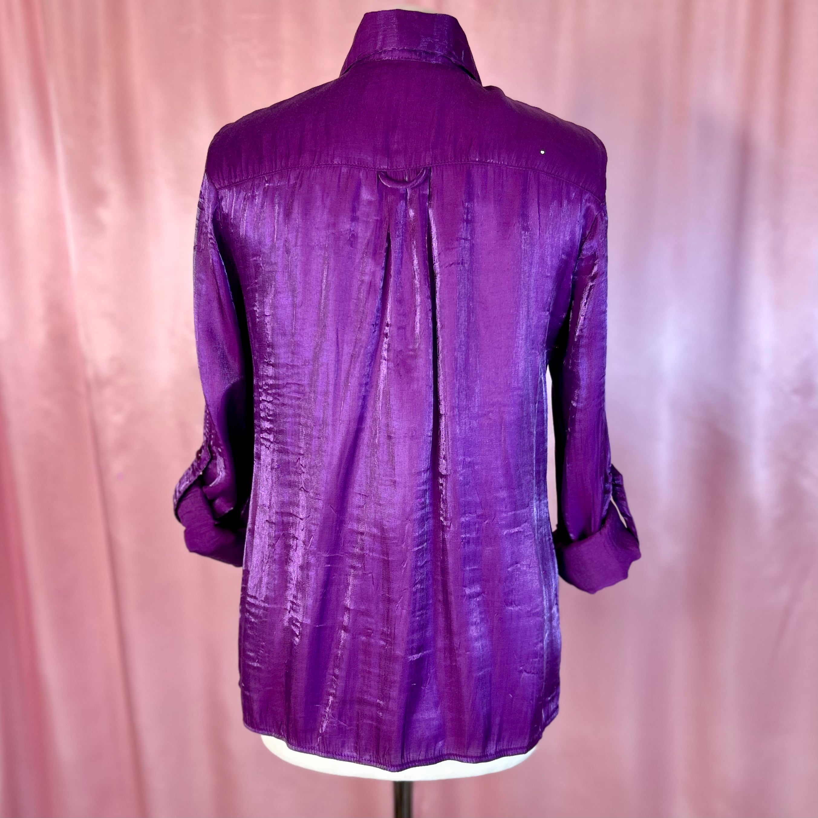 1990s Silky Purple blouse, by Elementz, size 10