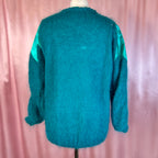 1980s Teal mohair jumper, unbranded, size 10