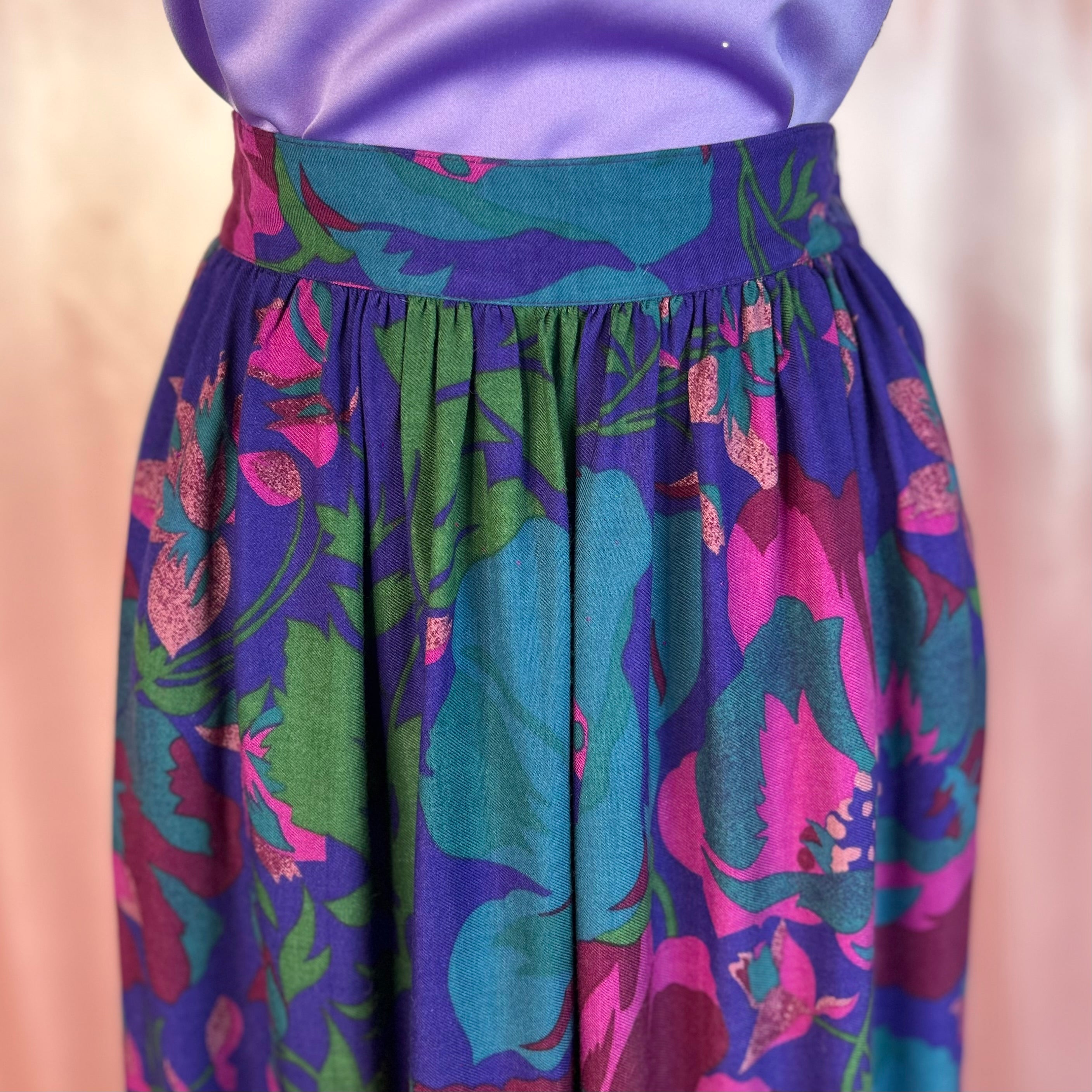 1980s Floral midaxi skirt, by Gregge Sport, size 8