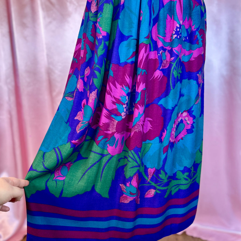 1980s Floral midaxi skirt, by Gregge Sport, size 8