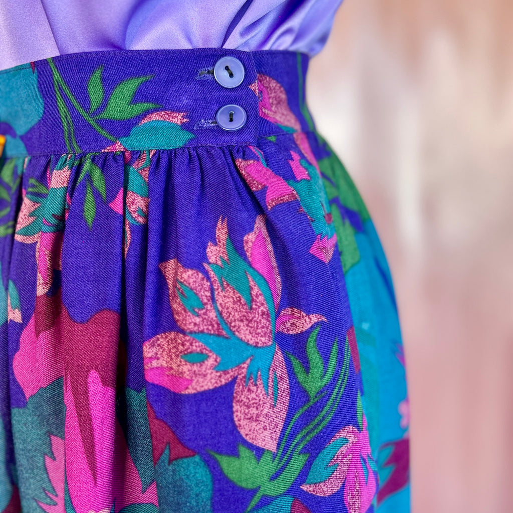 1980s Floral midaxi skirt, by Gregge Sport, size 8