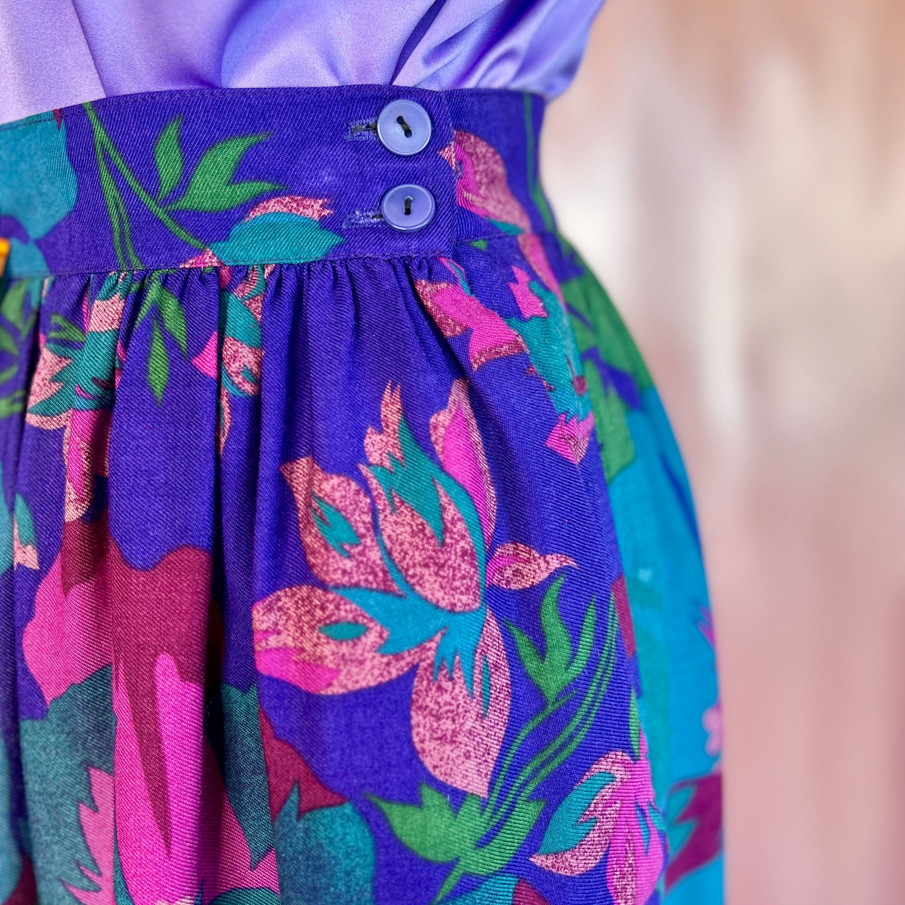 1980s Floral midaxi skirt, by Gregge Sport, size 8