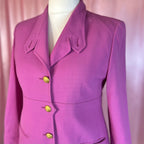 1990s Pink wool jacket, by Louis Feraud, size 14/16