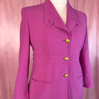 1990s Pink wool jacket, by Louis Feraud, size 14/16