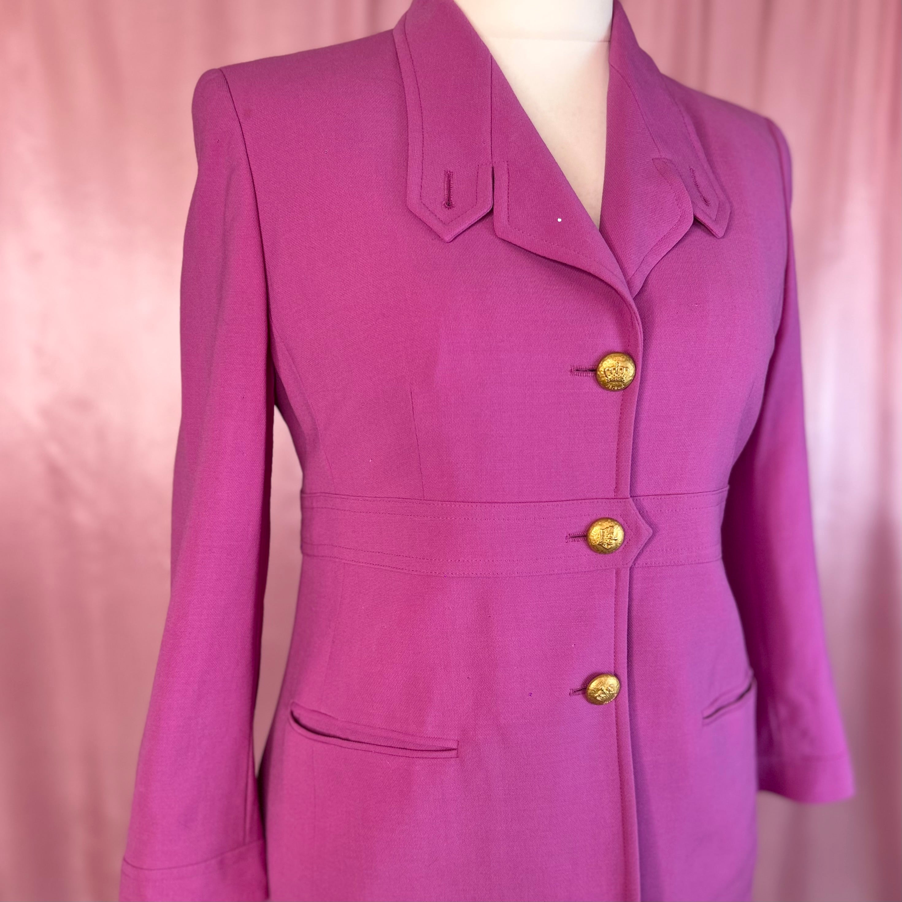 1990s Pink wool jacket, by Louis Feraud, size 14/16
