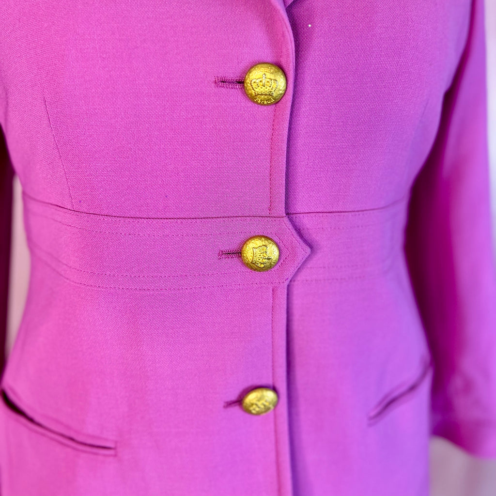 1990s Pink wool jacket, by Louis Feraud, size 14/16