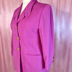 1990s Pink wool jacket, by Louis Feraud, size 14/16