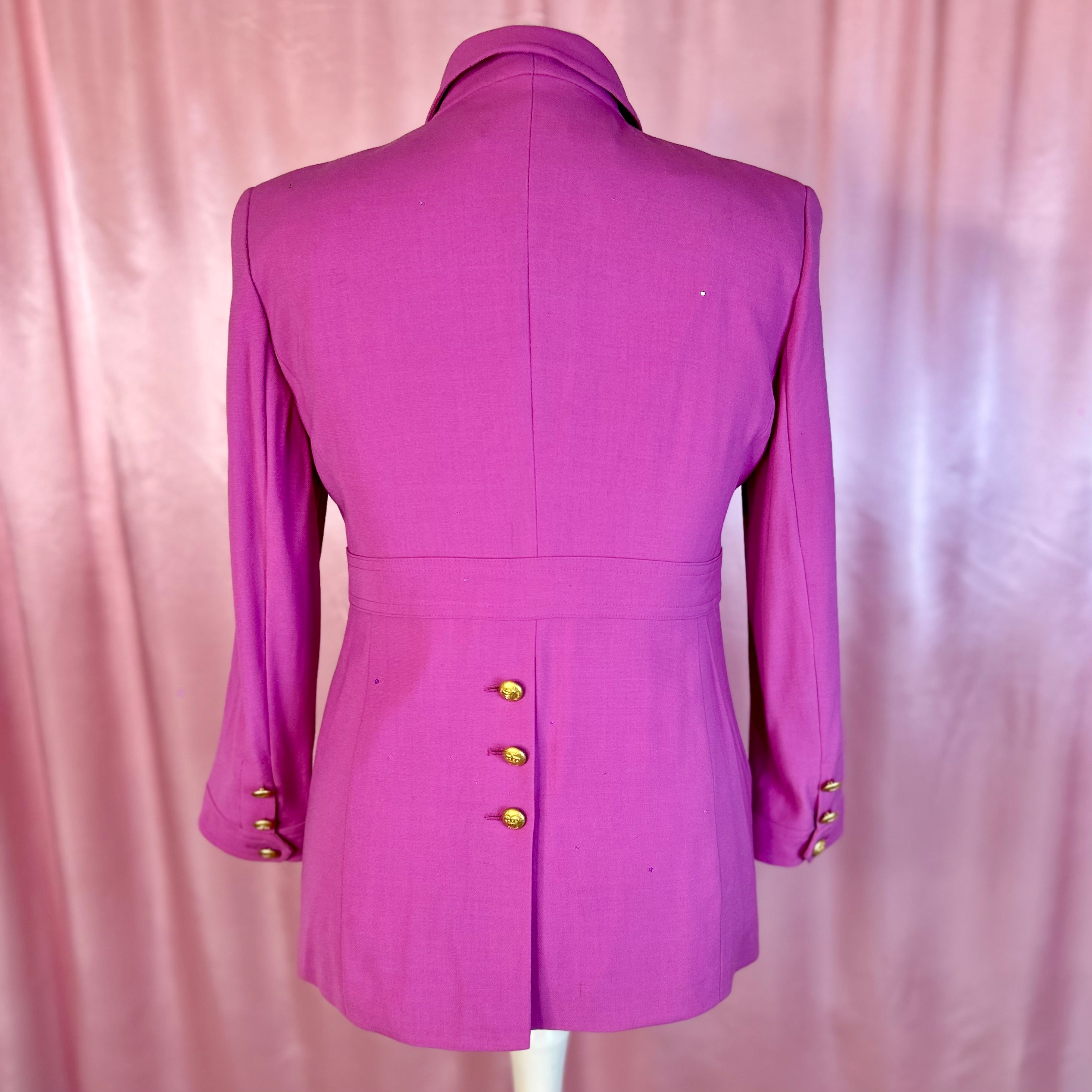 1990s Pink wool jacket, by Louis Feraud, size 14/16
