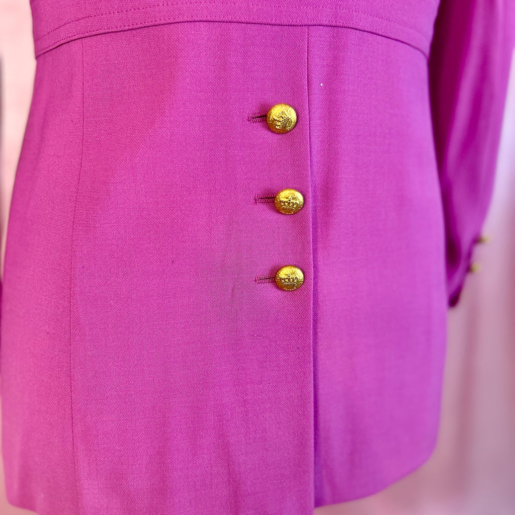 1990s Pink wool jacket, by Louis Feraud, size 14/16