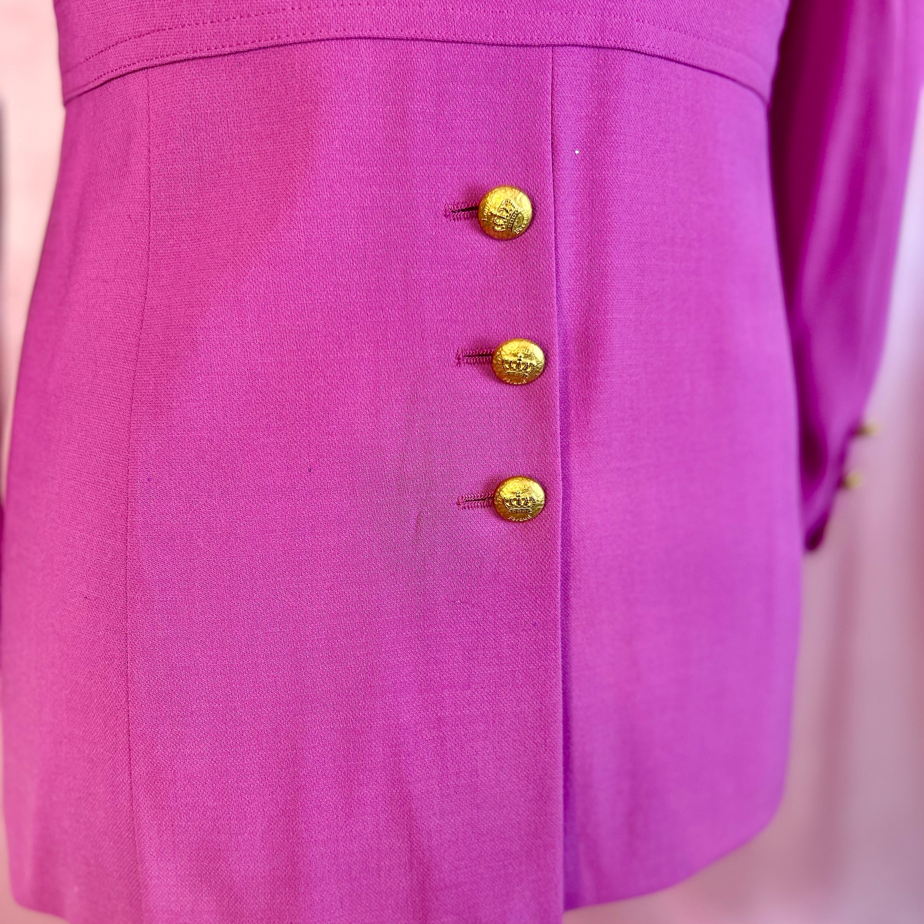 1990s Pink wool jacket, by Louis Feraud, size 14/16