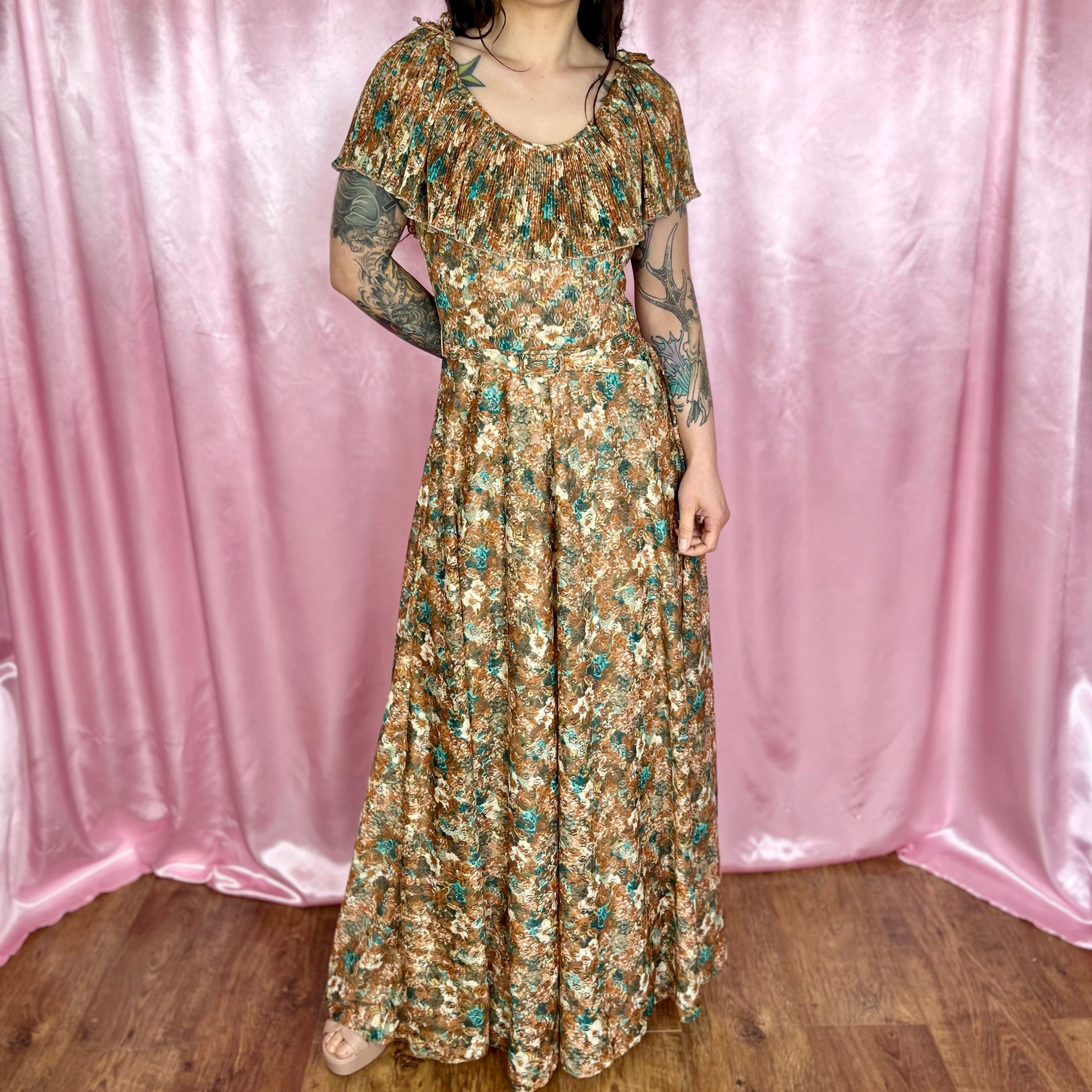 1970s Floral lace dress, Kati by Laura Phillips, size 8