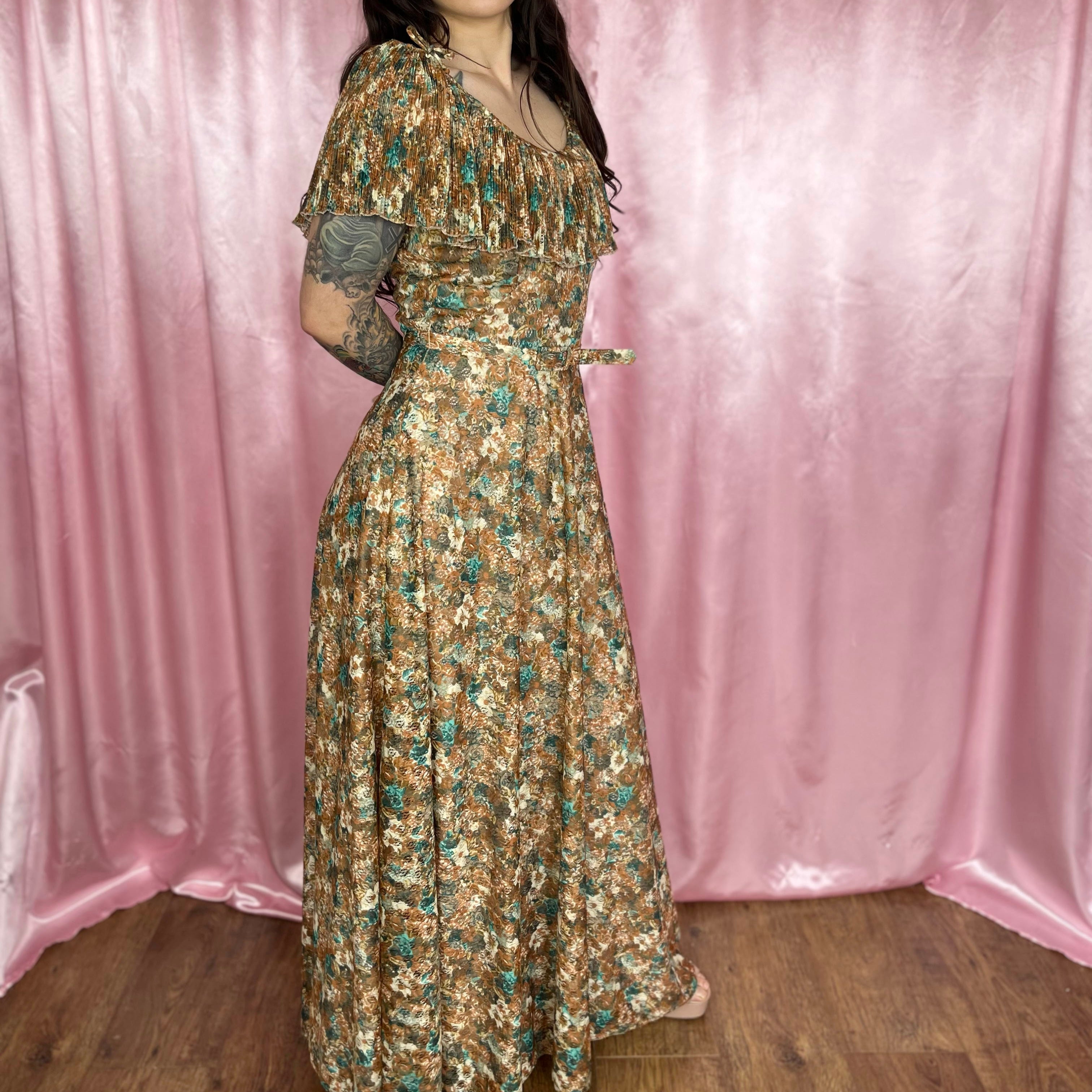 1970s Floral lace dress, Kati by Laura Phillips, size 8