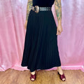 1980s Black pleated midaxi skirt, by Next, size 8