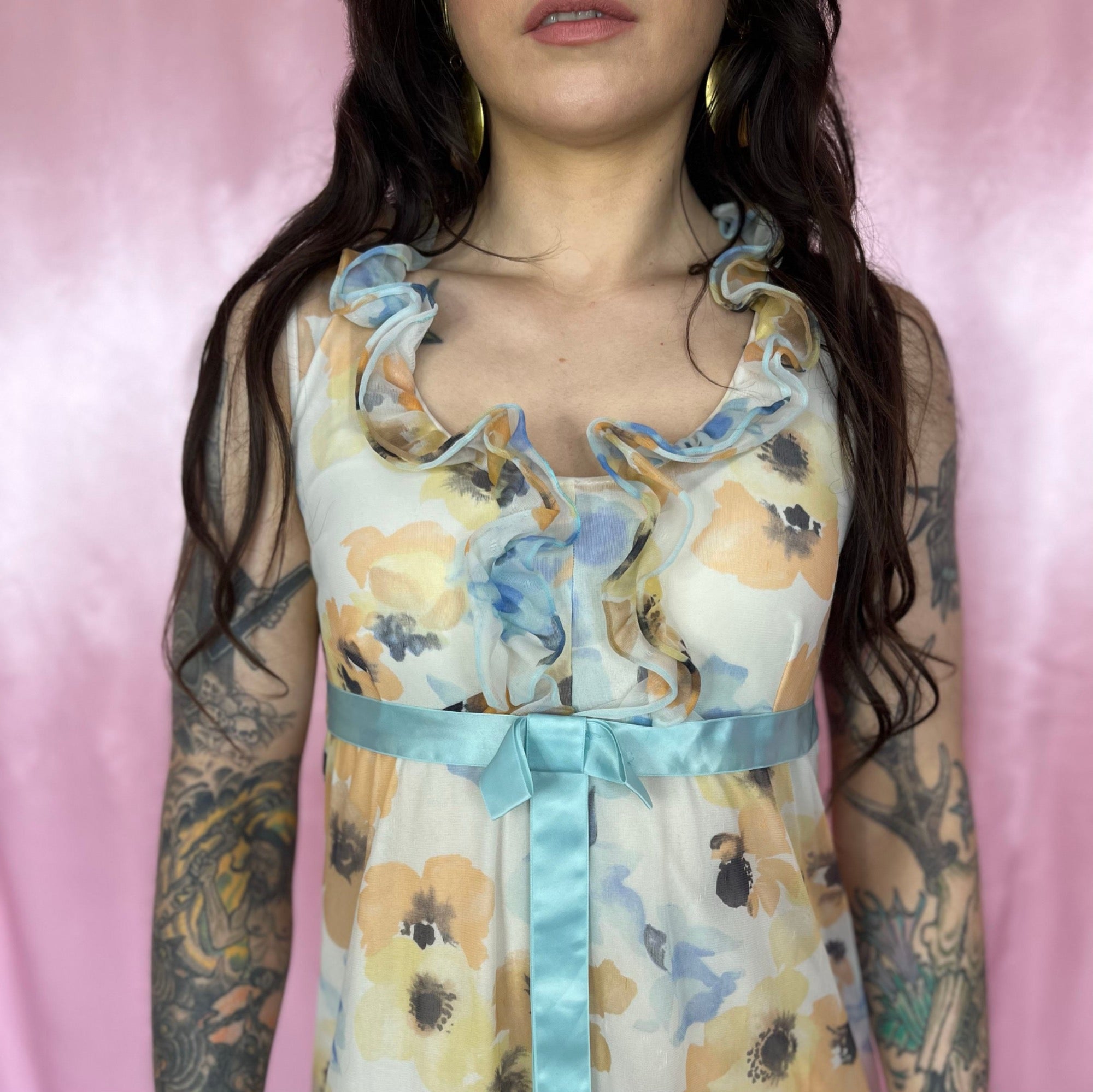 1960s Floral nightgown, by St Michael, size 6/8