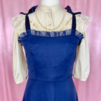 1970 Navy prairie dress, by Weise Festmoden, size 12