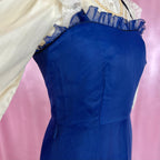 1970 Navy prairie dress, by Weise Festmoden, size 12