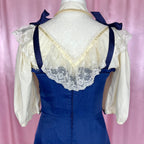 1970 Navy prairie dress, by Weise Festmoden, size 12