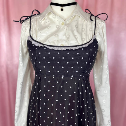 1970 Polka dot prairie dress, unbranded, size 12