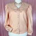 1980s statement silky blouse, Meico, size 16