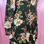 1970s floral jersey maxi dress, by Eastex, size 12