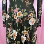 1970s floral jersey maxi dress, by Eastex, size 12