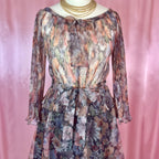 1970s Sheer floral dress, by Karida, size 6