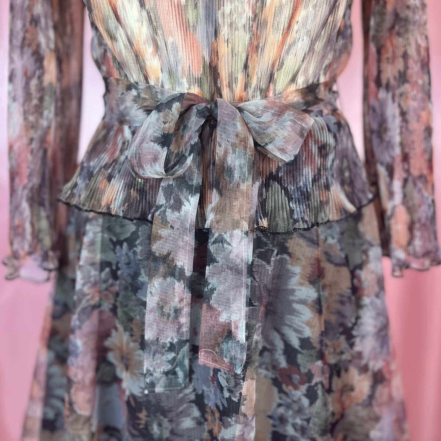 1970s Sheer floral dress, by Karida, size 6