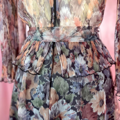 1970s Sheer floral dress, by Karida, size 6