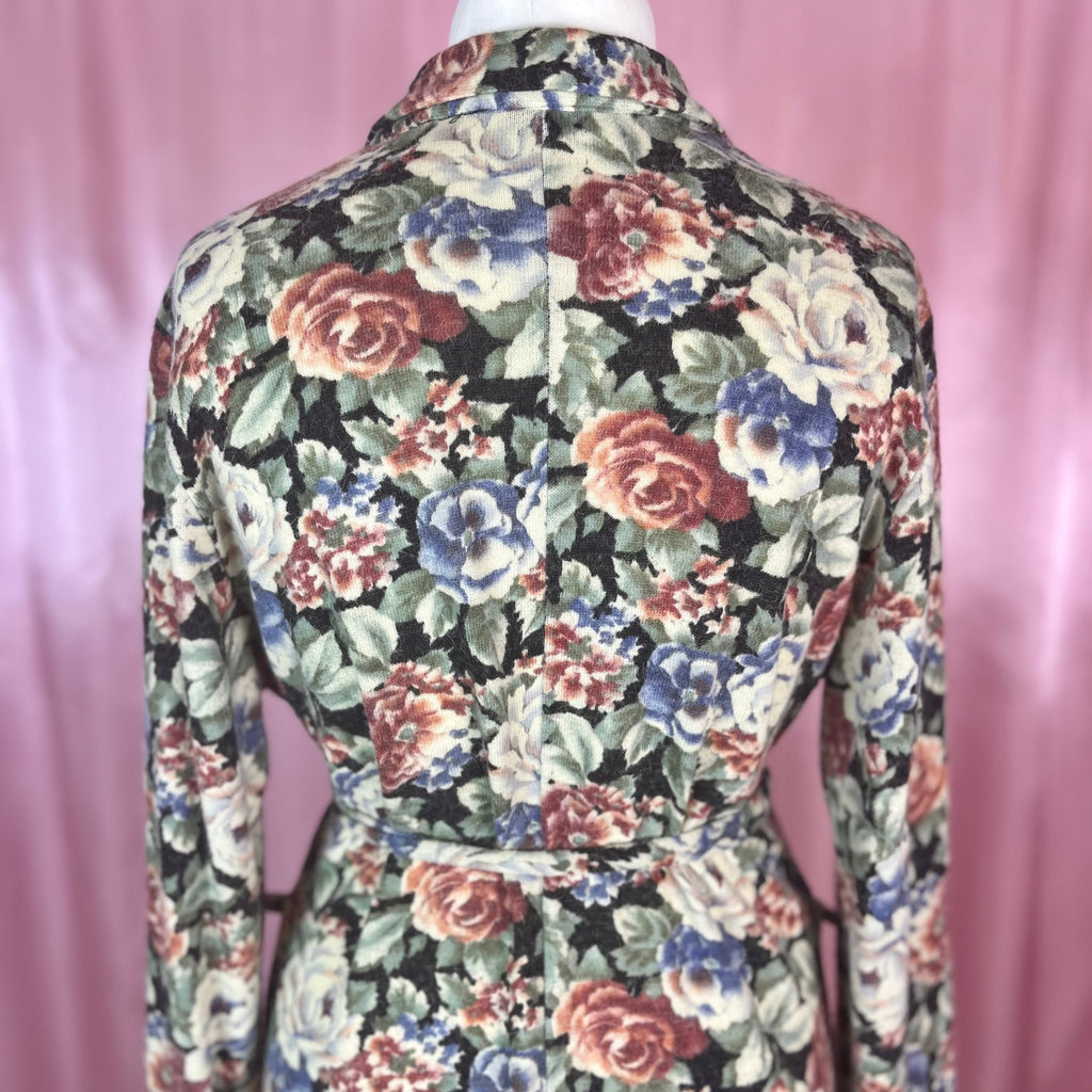 1980s Floral knitted dress, unbranded, size 14