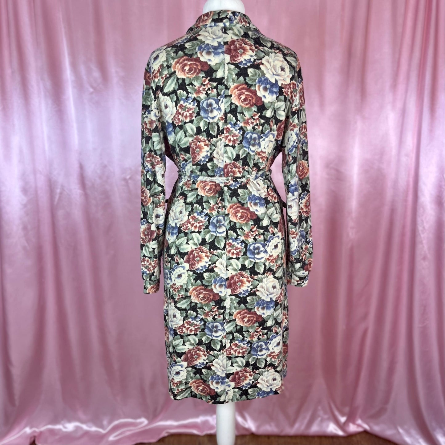 1980s Floral knitted dress, unbranded, size 14